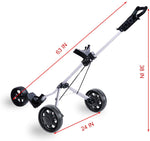 Lightweight 3 Wheel Steel Golf Push Cart