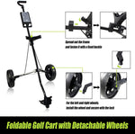 Lightweight 2 Wheel Steel Golf Push Cart  (black-A007)