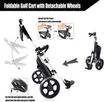 Lightweight 2 Wheel Steel Golf Push Cart with Extended Storage Bag & Cup Holder