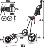 Ultralight 3 Wheel Golf Trolley with One Touch Folding System