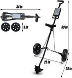 Lightweight 2 Wheel Steel Golf Push Cart  (black-A007)