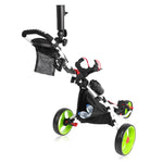 BOBOPRO Golf Push Cart, Foldable Golf Cart for Golf Clubs, 3 Wheel Golf Pull Cart for Golf Bag, Golf Push Carts with Umbrella Holder, Golf Accessories for Men Women/Kids Practice and Game